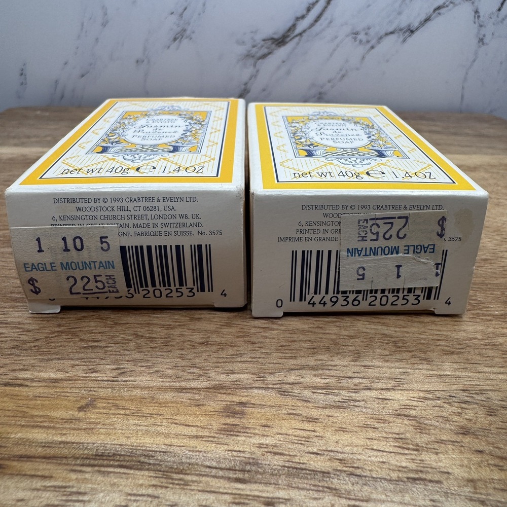 New Crabtree & Evelyn Jasmin de Provence Mini Perfumed Bath Soaps 1.4oz Lot Of 2 - Picture 4 of 4
